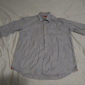 BRULI Swiss Made Striped Dress Shirt Size 44/17.5